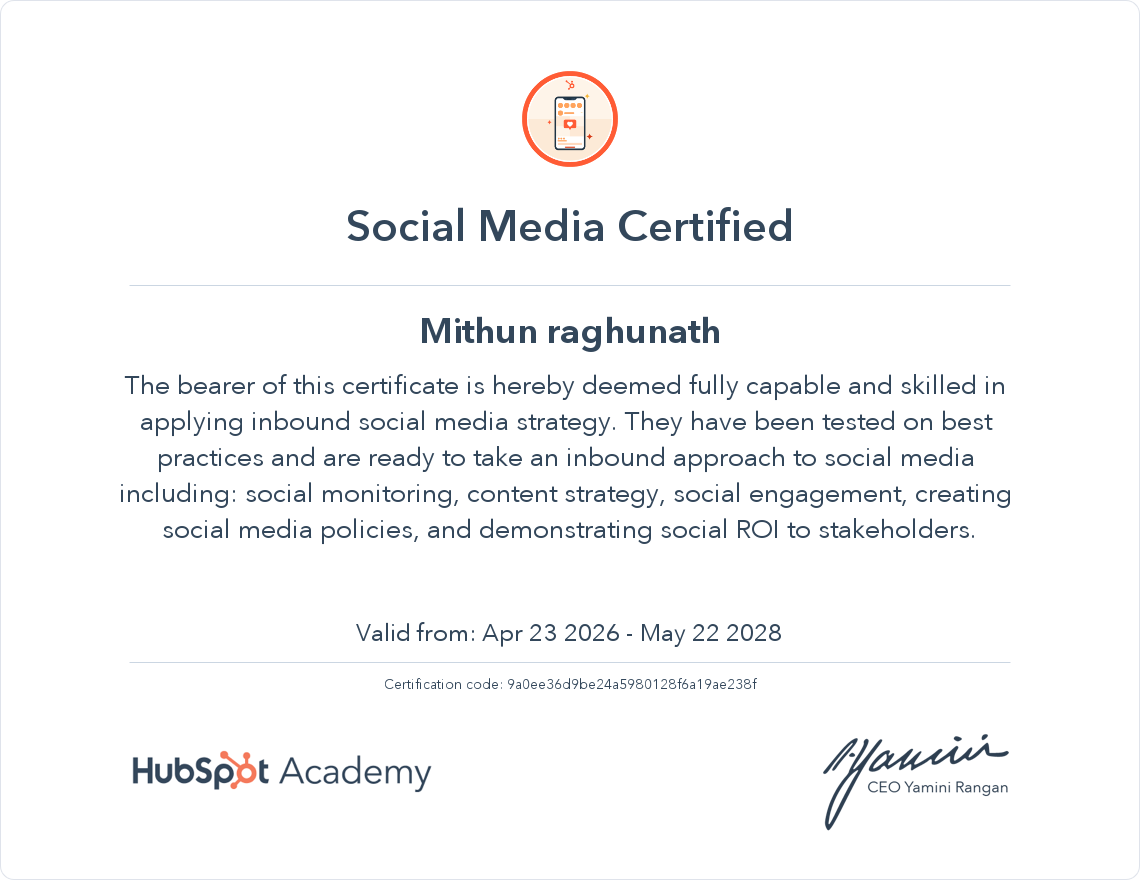 social media certification